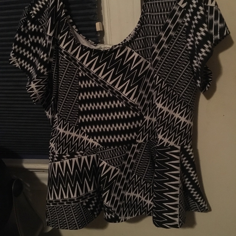 Black & White Peplum Top